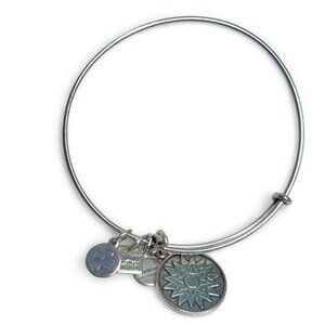 Alex and Ani Sunburst Charm Bracelet Silver Tone